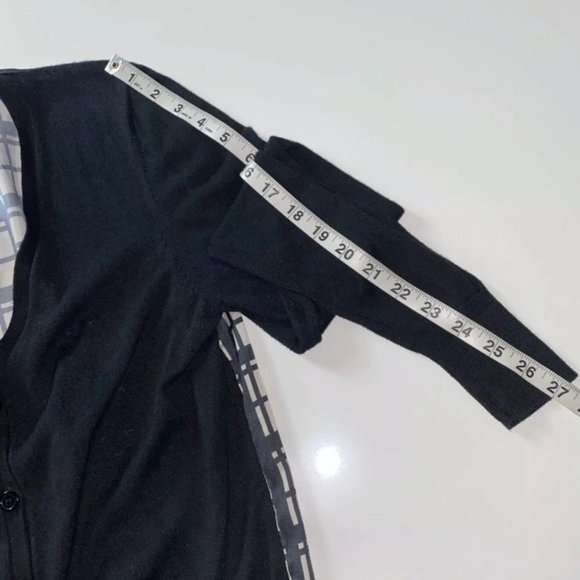 HARVÉ BERNARD Black & White Button Cardigan Sz L - Picture 6 of 12